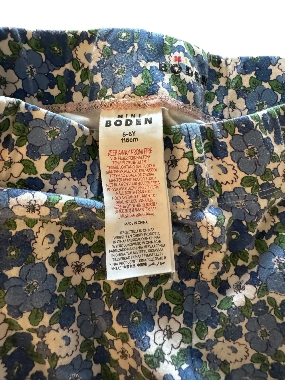 Mini Boden Girls Pink Rainbow & Cloud Long Sleeve Top with Flower Leggings